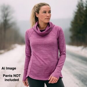 NWT Spyder Solitude Funnel Neck Grape‎ L/S Top Women M. Ski Mountains Cozy Cabin